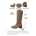 thumbnail image 5 of Knee High Boots Women Adjustable Fold Over High Top Ankle Booties Fashion Suede Chunky Heel Pull on Long Boots, 5 of 8