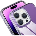 thumbnail image 4 of Compatible with iPhone 14 Pro Case Glossy Hard Electroplating Case Cute Women Girls Makeup Mirror Case Slim Soft Bumper Camera Lens Protection Screen Protector Shockproof Cover, Purple, 4 of 11