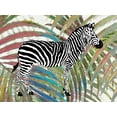 thumbnail image 2 of Pinto, Patricia 24x19 White Modern Wood Framed Museum Art Print Titled - Zebra on Multicolored Leaves, 2 of 4
