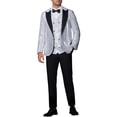 thumbnail image 2 of INSPIRE CHIC Sequin Blazers for Men's Peak Lapel Glitter Sport Coat Wedding Sparkly Suit Jacket, 2 of 5
