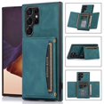thumbnail image 1 of SaniMore Case for Samsung Galaxy S22 Ultra 6.8" 2022, [Flip Wallet with Card Slots] [Kickstand] [Shockproof & Anti-fall] Wear-resistant  Retro PU Leather Rugged Cover For Galaxy S22 Ultra, Blue, 1 of 6