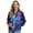 Butterfly Floral Galaxy, variant on Women Bomber Jacket with Pockets Stand Collar Cropped Coat Lightweight Zip Up Jacket Streetwear for Fall Winter, Psychedelic Art Style, Medium
