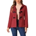 thumbnail image 1 of Abrigo Duffle con Cierre Frontal para Mujeres Inspire Chic, Capucha, Corto, S, Rojo, 1 of 6