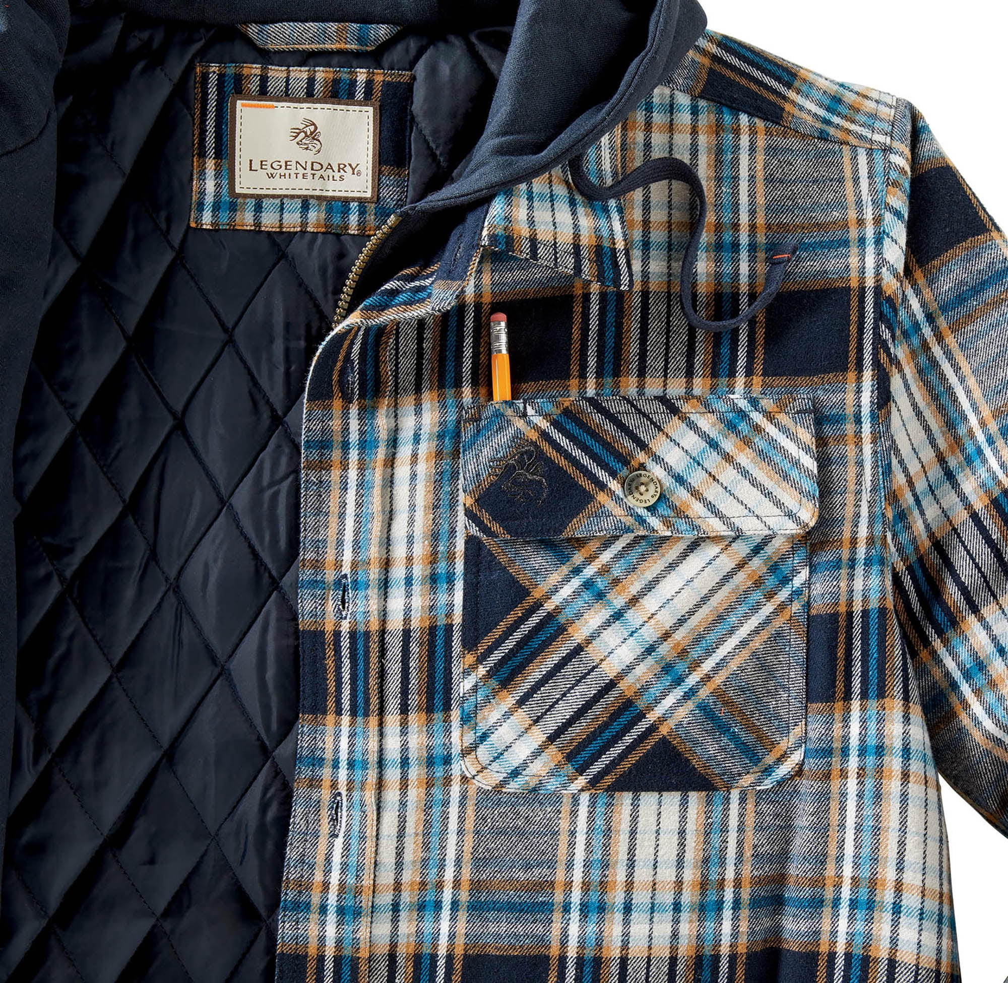 Legendary Whitetails Men's Maplewood Hooded Flannel Shirt Jacket