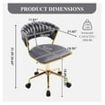 thumbnail image 2 of Home Office Chair, Upholstered Task Chair with Woven Open Back, 360° Swivel Desk Chair with Wheels, Adjustable Vanity Chair, Computer Chair for Office, Studio (Grey), 2 of 7