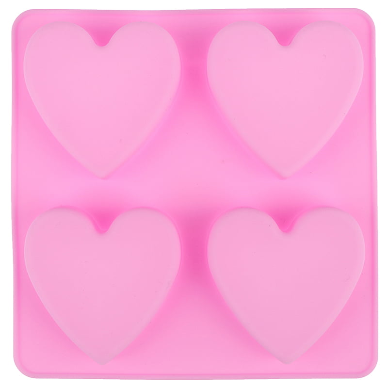 4 Cavity Handmade Silicone Soap Mold Heart 3d Craft Soap Making FoS1