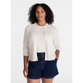 thumbnail image 2 of Time And Tru Women's Fine Gauge Cardigan Sweater, Lightweight, Sizes XS-XXXL, 2 of 2