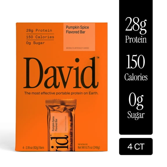 David High Protein Bars, Pumpkin Spice - 28g Protein (4 Count)