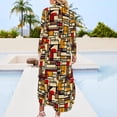 thumbnail image 5 of 2024 Vintage Geometric Casual Dress De Stijl Street Style Dresses Long Sleeve Cute Female V Neck Custom Oversized Chiffon Dress, 5 of 7