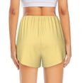 thumbnail image 2 of Lsque Yellow Gingham Printed Women's Running Shorts with Liner Pockets,Elastic Quick Dry Workout Athletic Gym Yoga Shorts,Womens High Waist Shorts-X-Large, 2 of 9