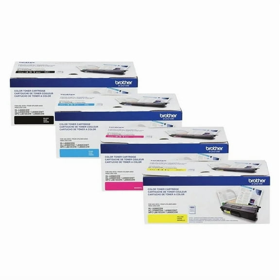 Genuine Brother MFC-L8610CDW 4-Pack Toner Cartridge Set (Cyan, Magenta, Yellow, Black) for Brother MFCL8610CDW / L8610CDW