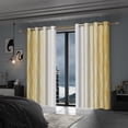 thumbnail image 6 of Lfeey Yellow White Blackout Curtains for Bedroom 63 Inches Long, Insulated Grommet Curtains, 2 Panel, 6 of 7