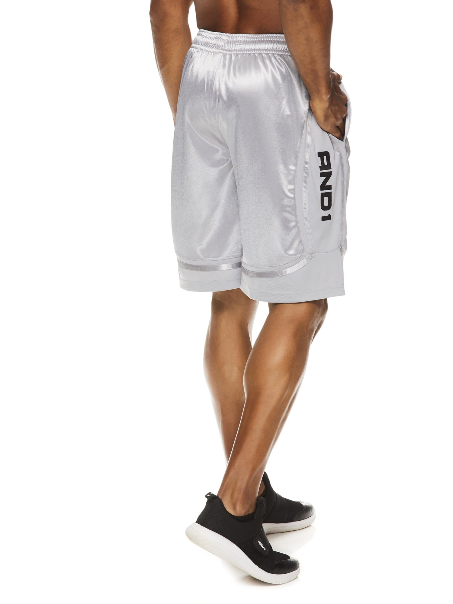AND1 Men's and Big Men's Active Core 12" Solid Home Court Basketball Shorts, up to 5XL