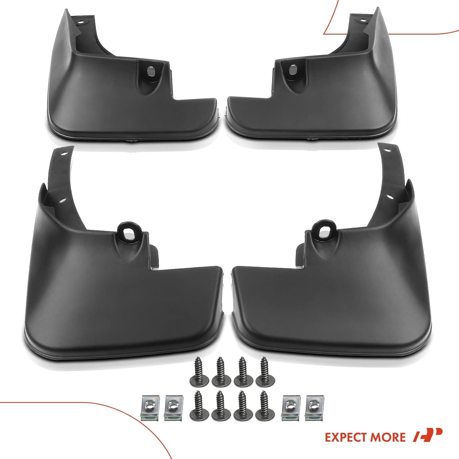 A-Premium Set of 4PCS Mud Flaps Splash Guards Mudguards Mudflaps with Hardware Kits Accessories Compatible with Toyota Camry, 1997-2001, Sedan Only, Black Color, Front LH RH and Rear LH RH
