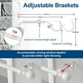 thumbnail image 3 of FLY HAWK White Curtain Rod Kit - 5/8" Adjustable Curtain Rods for Window 30" to 93", Including Two Brackets, 3 of 8