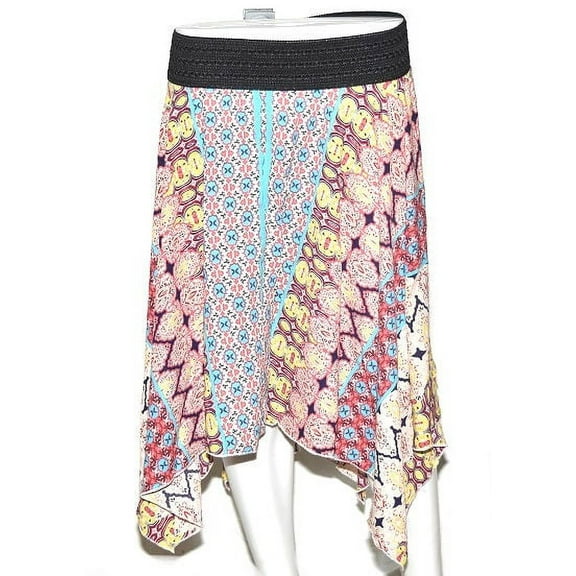 Masseys Women's Handkerchief Stripe Skirt Teal - 2X