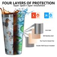 thumbnail image 3 of 16oz Tumblers Cute Dachshund and Dog Footprint Stainless Steel Vacuum Insulated Double Wall Travel Tumbler Cups Mug with Lid and Straw,Cleaning Brush for Coffee,Tea, 3 of 4