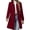 Red, variant on Women's Winter Classic Outwear Overcoat Solid Single Breasted Pea Coat Long Windbreaker Army Green L(L)