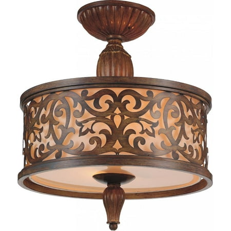 

3 Light Drum Shade Flush Mount with Brushed Chocolate finish