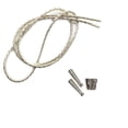 thumbnail image 2 of Blank Bolo Tie Kit Standard Slide Ridge Tip Silvertone Parts Silver Vinyl Pk/4, 2 of 3