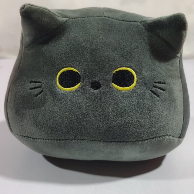 Peluche de gato negro suave y creativo para el Día del Niño, lindo gato, almohada súper linda para cama