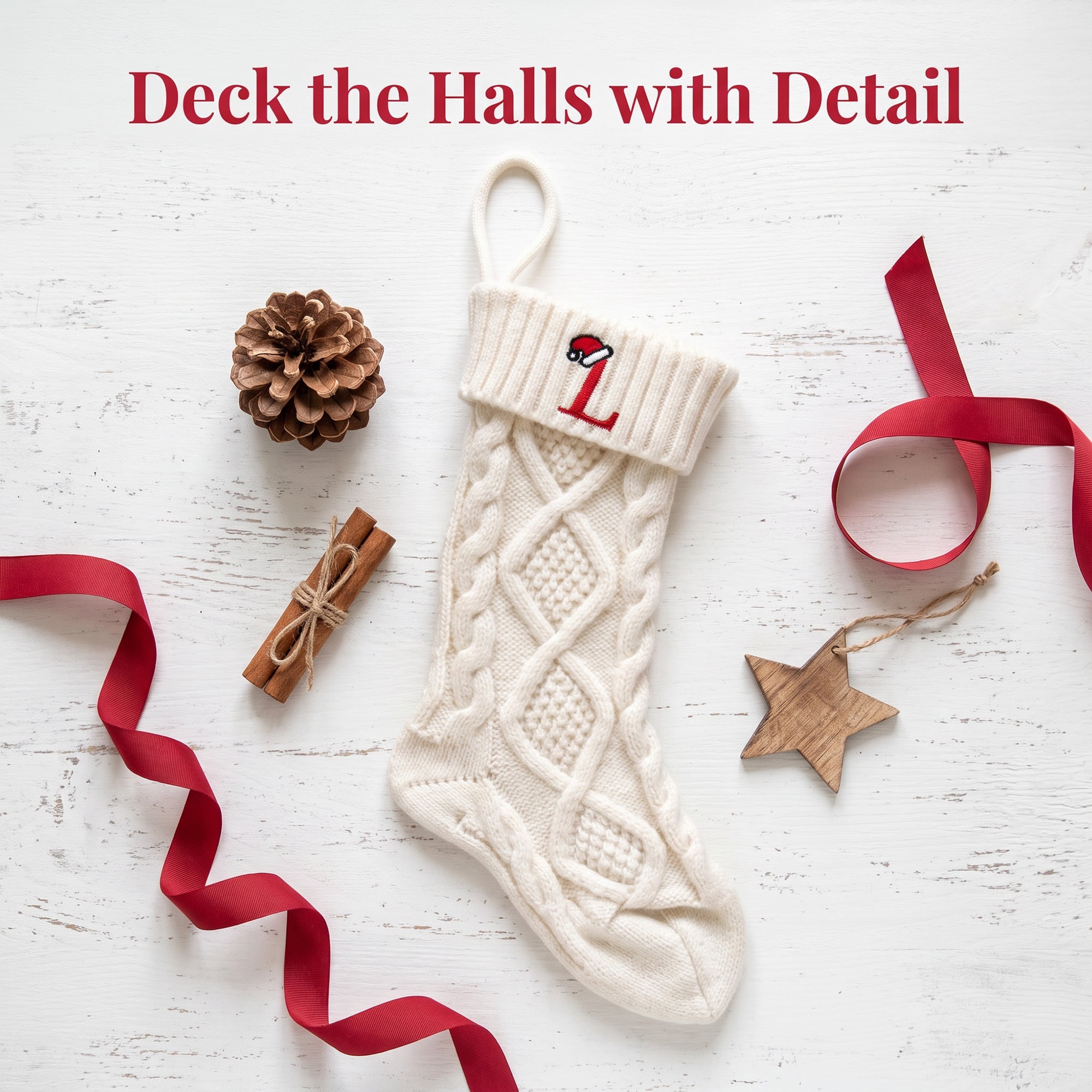 Unique Bargains Canine Bone Christmas Stocking Luxury Puppy Holiday Keepsake Sack Letter L 17"