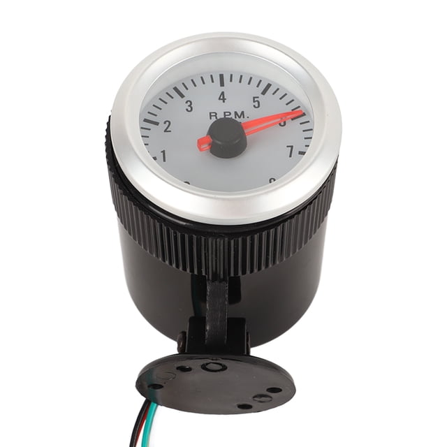 Medidor De RPM, Retroiluminación De Plástico ABS, Redondo, Calibre De Tacómetro De 52 Mm, Pantalla Transparente, Esfera Blanca Para Vehículos De Gasolina De 1, 4, 6 Y 8