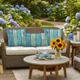 thumbnail image 6 of Outdoor Pillow Cover Blue Theme Set of 2 Waterproof Throw Pillowcases Wood Grain Decorative Patio Furniture Pillows for Couch Garden Indoor & Outdoor Use, 6 of 9
