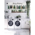 thumbnail image 3 of Merry Christmas Kitchen Valances for Windows Xmas Green Black Buffalo Tree Valance Curtains&nbsp; for Kitchen /Living Room/Bedroom/ Bathroom Decor, 42"x12 " ,Rod Pocket 1 Panel, Snowflakes, 3 of 7