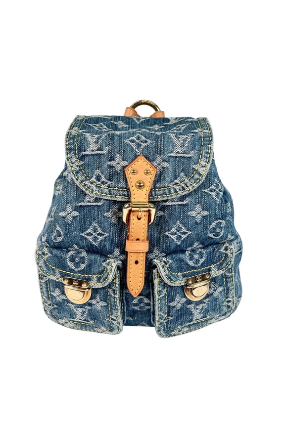Pre-Owned LOUIS VUITTON M95057 Backpack Monogram Denim Blue Women's Sac Ad PM