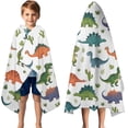 thumbnail image 3 of Dinosaur and Cactus Pattern Hooded Bath Towel，50"x30" for Ages 3 To 12 Kids, Quick Dry Lightweight Soft Microfiber Hood Beach Towel Cover Up for Kids, 3 of 7