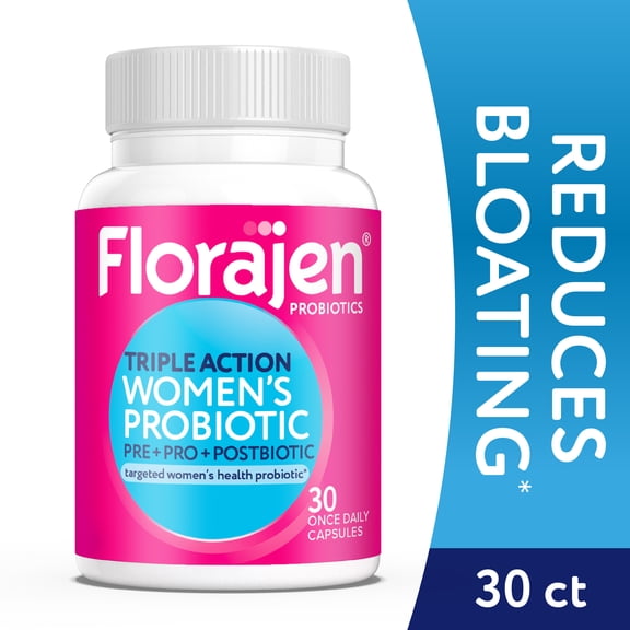 Florajen Triple Action Women's Probiotic, Adult Immune Support & Digestive Supplement, 30 Count