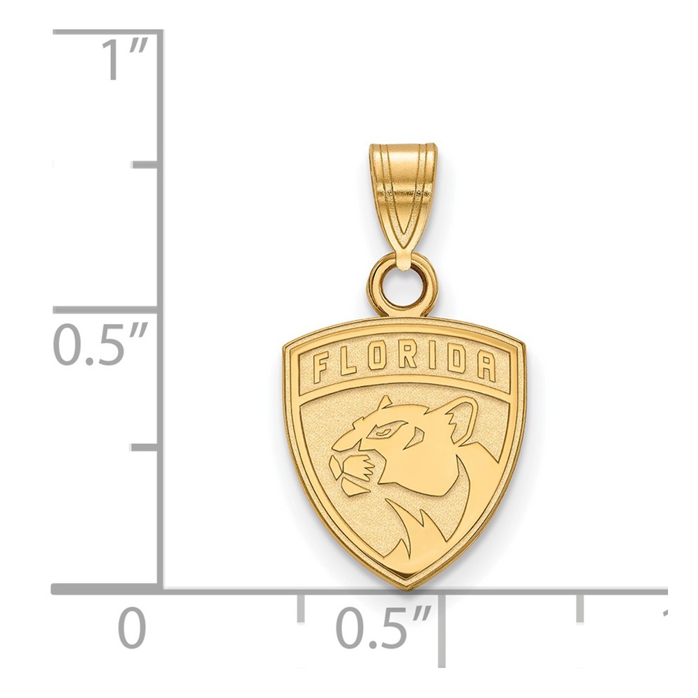 925 Sterling Silver Yellow Gold-Plated Official NHL Florida Panthers Small Pendant Charm - 19mm x 13mm - image 2 of 3