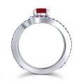 thumbnail image 4 of 2.50 Carat Beautiful Round Cut Red Ruby & Blue Sapphire Gemstone Anniversary Ring for Women Solid 18K White Gold Size 3 by Diamond-Capitals, 4 of 8