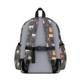 thumbnail image 3 of Multicolor Cat Black Pattern Cute School Backpack with Padded Back and Adjustable Shoulder Straps 13.4"x11"x4.7", 3 of 5