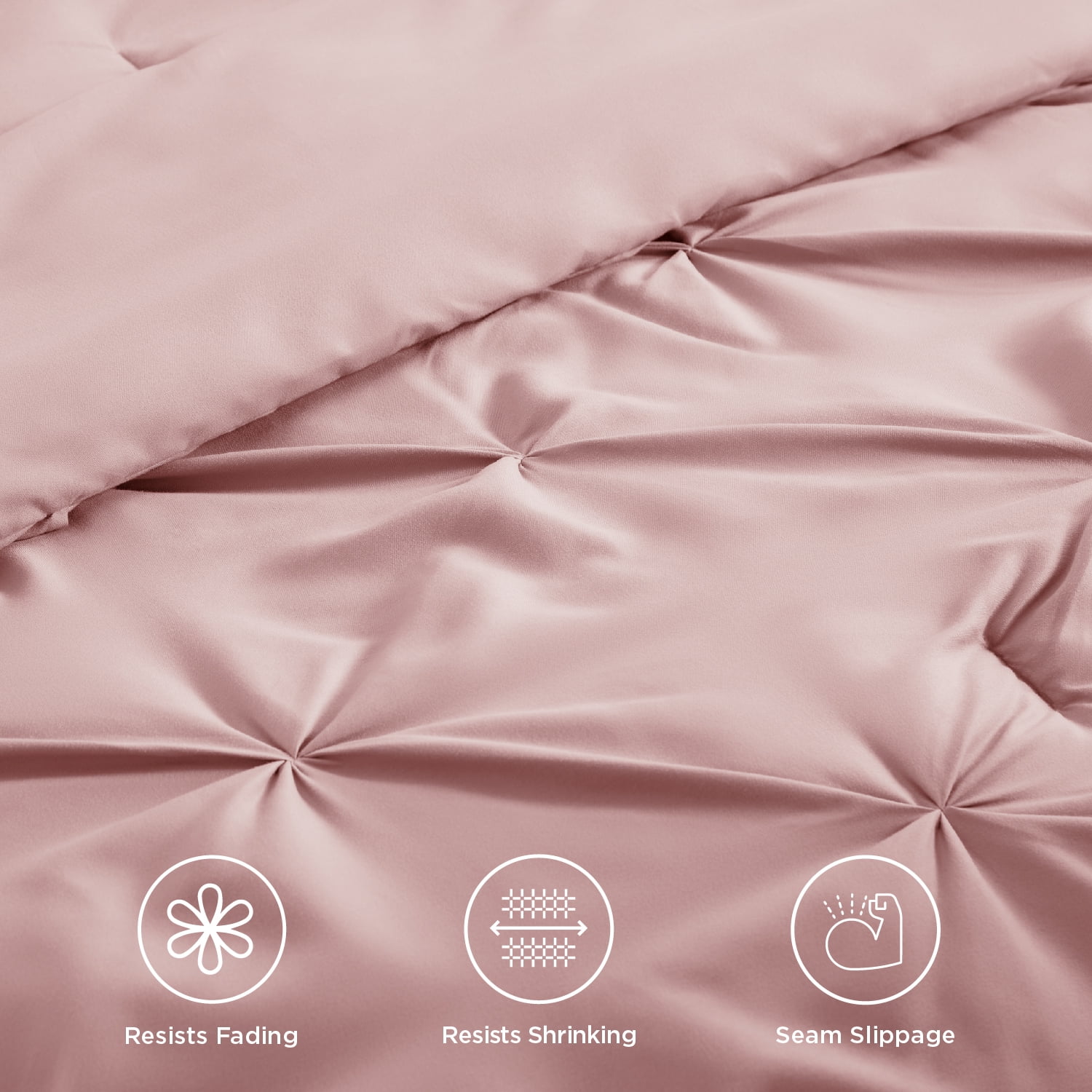 Cozy Comfort Pink Comforter Set Queen - Bed in a Bag Queen 7 Pieces, Pintuck Bedding Sets Pink Bed Set with Comforter, Sheets, Pillowcases & Shams