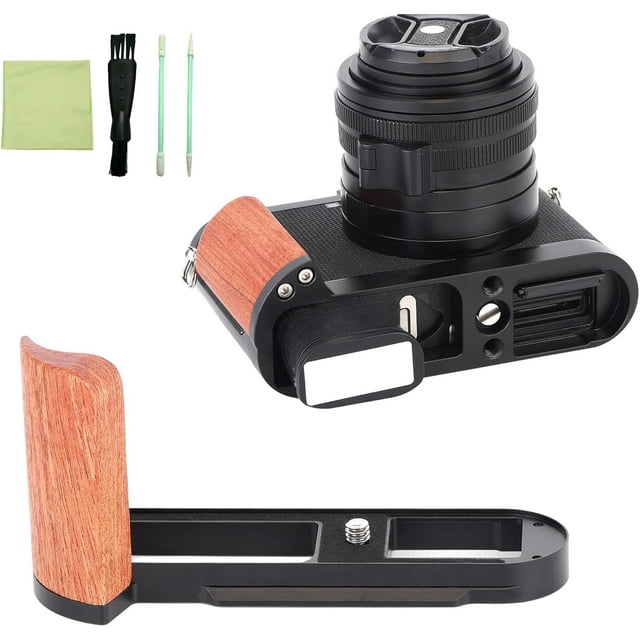 Support en L en Bois Massif et Métal pour Poignée de Main pour Appareil Photo Numérique Leica Q2, avec Plaque à Dégagement Rapide de Type ARCA, Adaptateur de Montage sur Trépied, Sans Blocage sur la Porte de Batterie pour Photographie de Voyage (Rosewood)