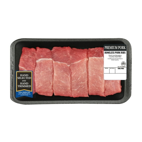 Pork Country Style Ribs Boneless, 1.1 - 2.5 lb Tray