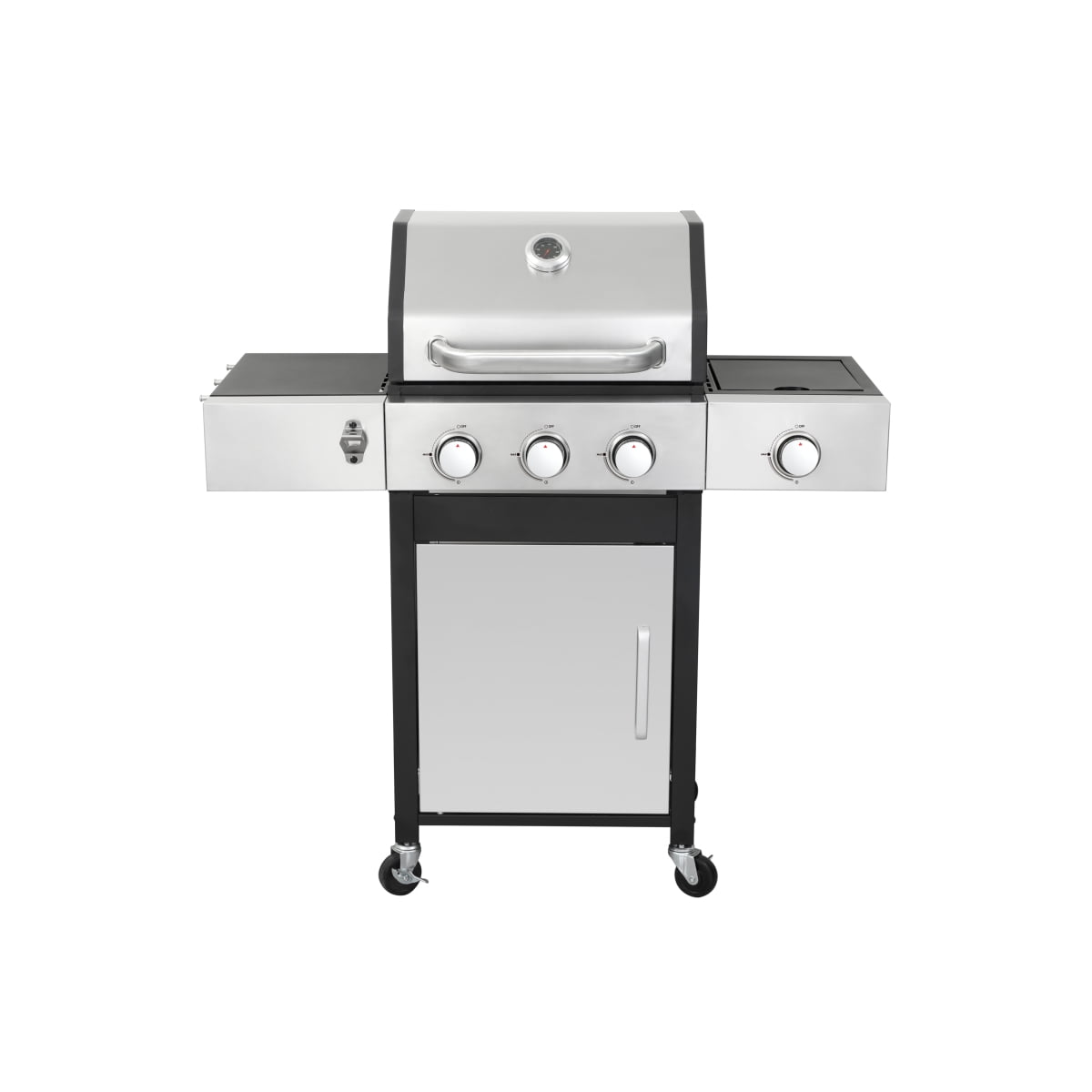 3-Burner Propane Gas Grill with Side Burner, 37,230 BTU, Stainless Steel BBQ for Outdoor Cooking