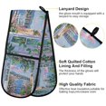 thumbnail image 2 of Yayeee Double Oven Mitt Kitchen Heat Resistant Baking 35" x7" Quilted Glove, Blue Floral Window, 2 of 6