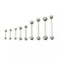 thumbnail image 3 of GKNET 10X Stainless steel Ball Tongue Navel Nipple Barbell Bars Body Piercing Rings_yi-8#-1.6*18*5mm, 3 of 9