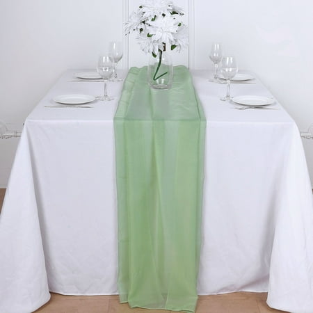 

72 in Sage Green Extra Long Premium Chiffon Table Top Runner