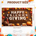 thumbnail image 2 of Wood Texture Happy Friendsgiving Pumpkin Banner Decorative Turkey Pie Design for Autumn Celebration Holiday Decoration Indoor, 2 of 9