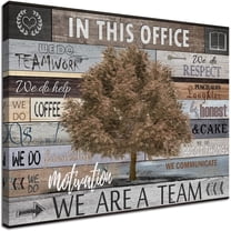 Vintage Office Artwork Wall Decor In This Office Motivational Posters Brown Maple Tree Picture Print on Canvas Inspiring Wall Art for Home School Office Decoration Framed Inspirational Gifts 12x16inch