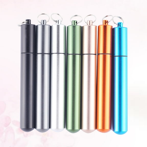 Milisten Reusable Stainless Steel Drinking Straws Assorted Colors Portable Travel Set