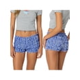 thumbnail image 2 of Rdhnmea Women Plaid Shorts, Elastic Waist Casual Shorts Summer Streetwear, 2 of 9