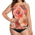 thumbnail image 4 of Women's Swimming Vest Women's Tankini Tops Swimming Vest for Women Soft and Smooth Suitable for Summer Beach Swimming Pool Parties M Vibrant Orange Flowers, 4 of 7