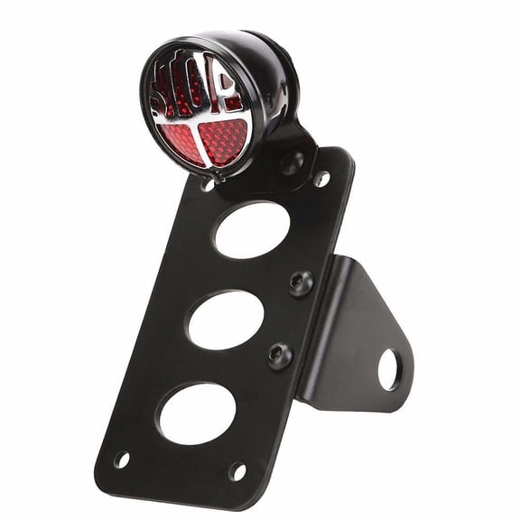 Black Side Mount STOP Brake Tail Light for Harley Cruiser Vintage Bobber Cafe Racer CB Honda Kawasaki Suzuki Yamaha Vintage