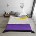 thumbnail image 6 of Non-Binary Pride Flag Throws Blanket Fleece Soft Cozy Warm Plush for Travel Chair Bedroom Living Room Sofa 80"x60", 6 of 7