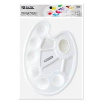 BAZIC Paint Palette 10 Mixing Oval Tray w/ Thumb Hole, 24-Pack